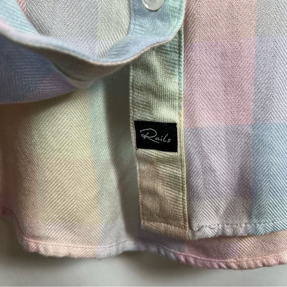 Rails plaid button up shirt size 10 pastel multicolor - Picture 6 of 9